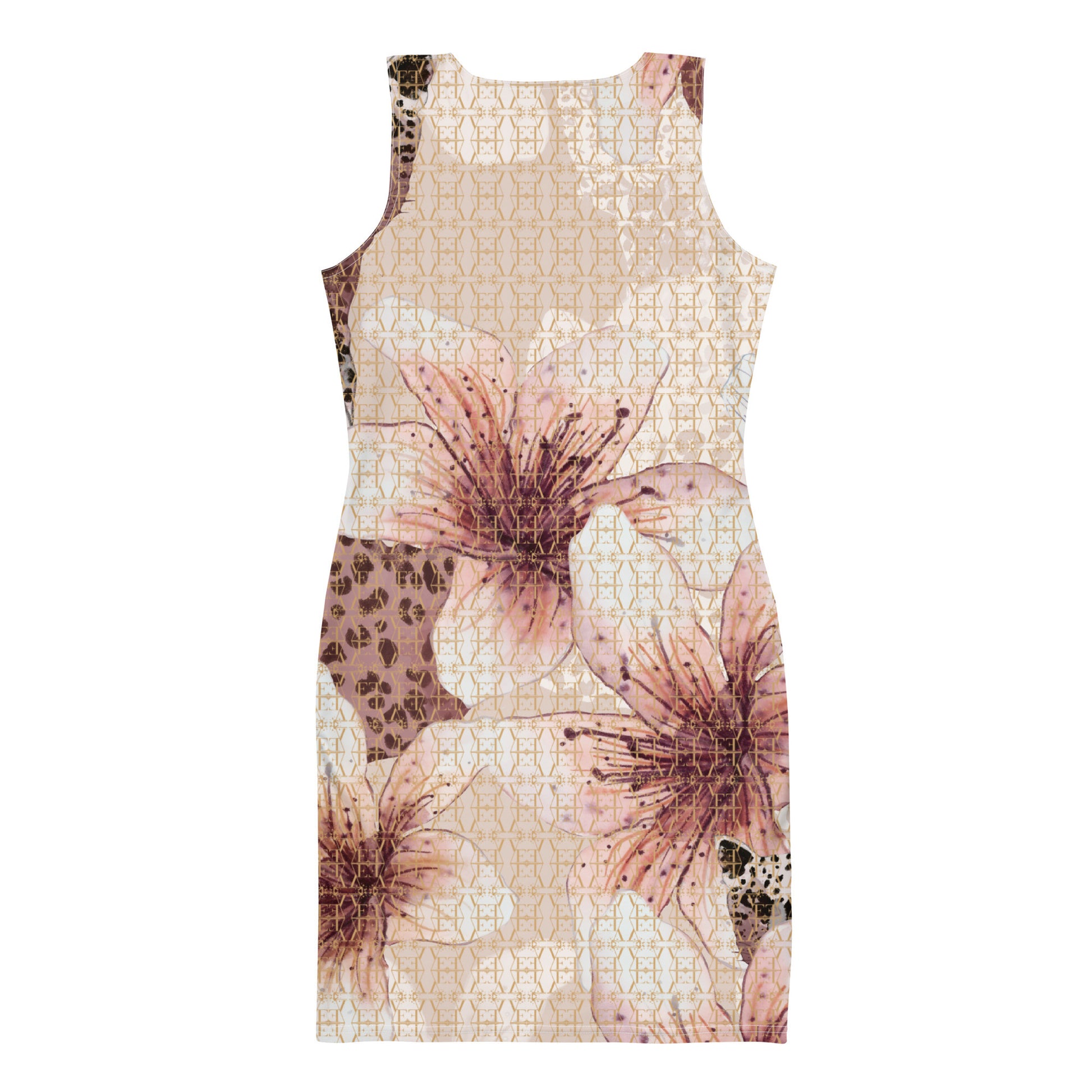 Bodycon pink floral dress-7