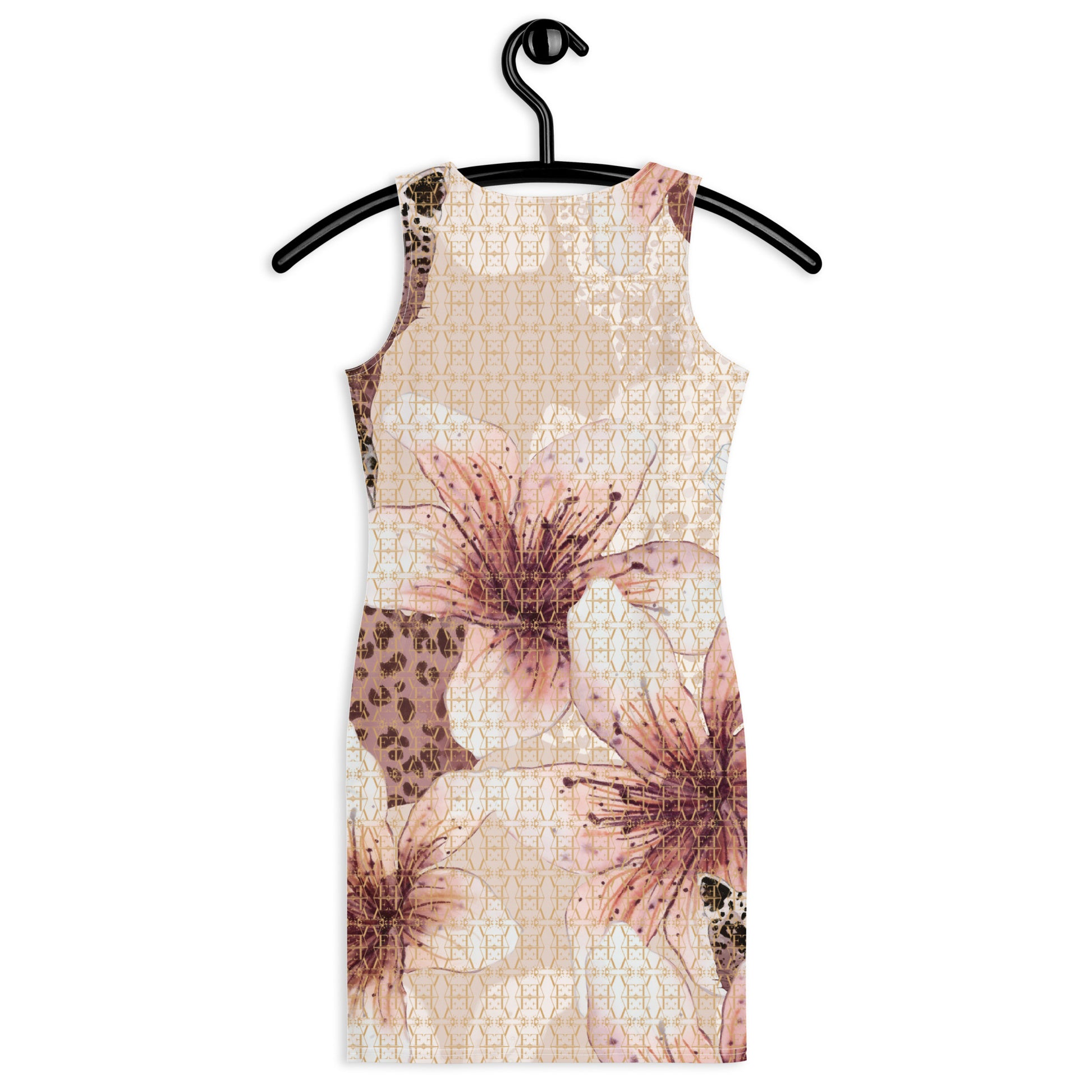 Bodycon pink floral dress-5
