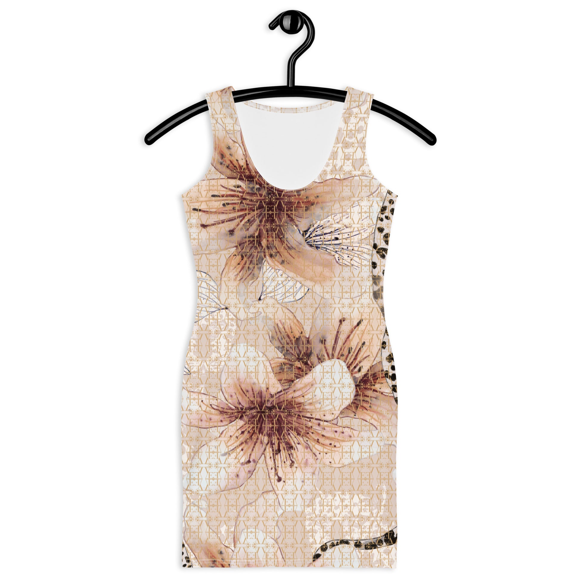 Bodycon pink floral dress-6