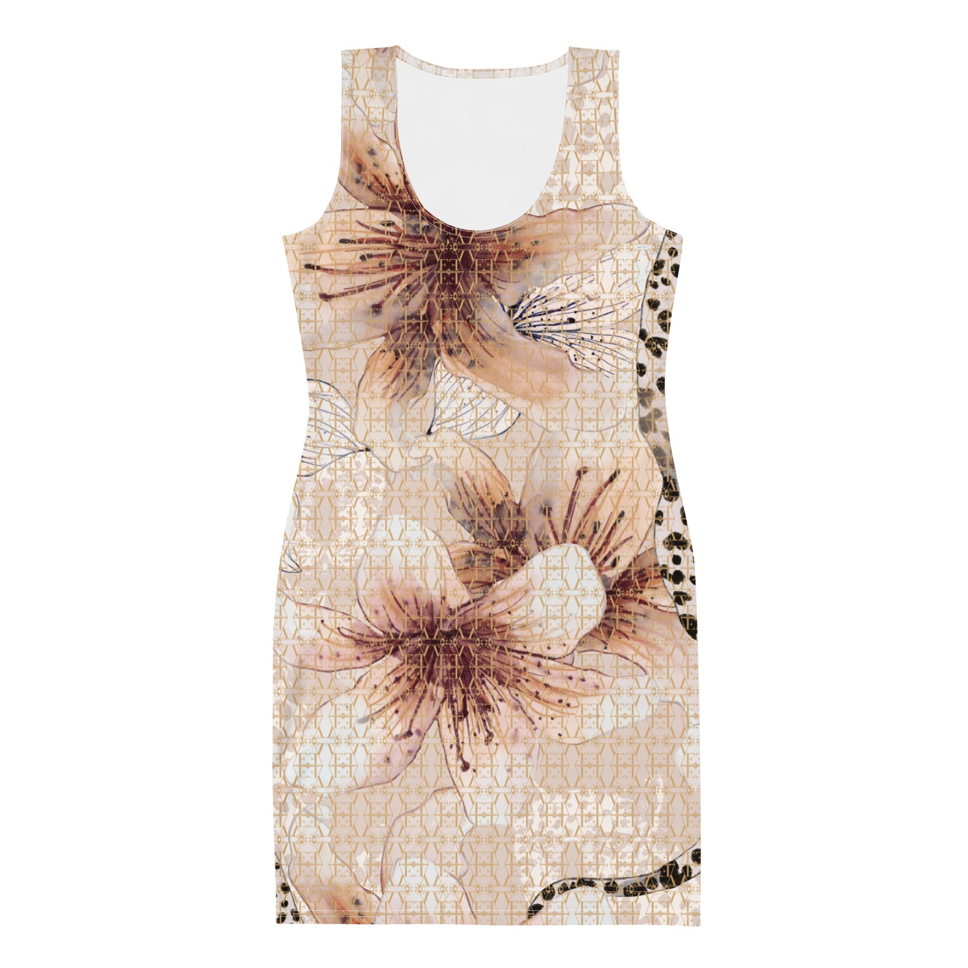 Bodycon pink floral dress-8